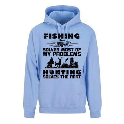 Fishing Solves Most Of My Problems Hunting The Rest Fishing Funny Gift Unisex Surf Hoodie