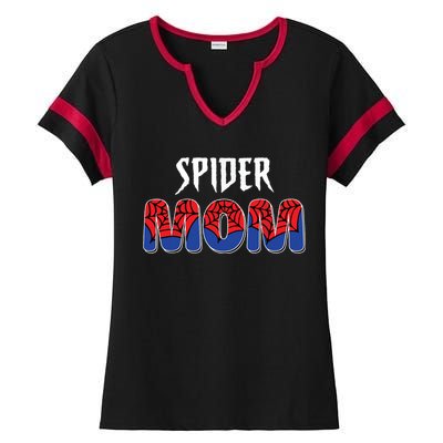 Funny Spider Mom For Women Girl Love Ladies Halftime Notch Neck Tee