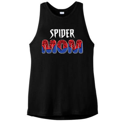 Funny Spider Mom For Women Girl Love Ladies PosiCharge Tri-Blend Wicking Tank