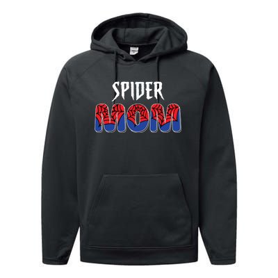 Funny Spider Mom For Women Girl Love Performance Fleece Hoodie