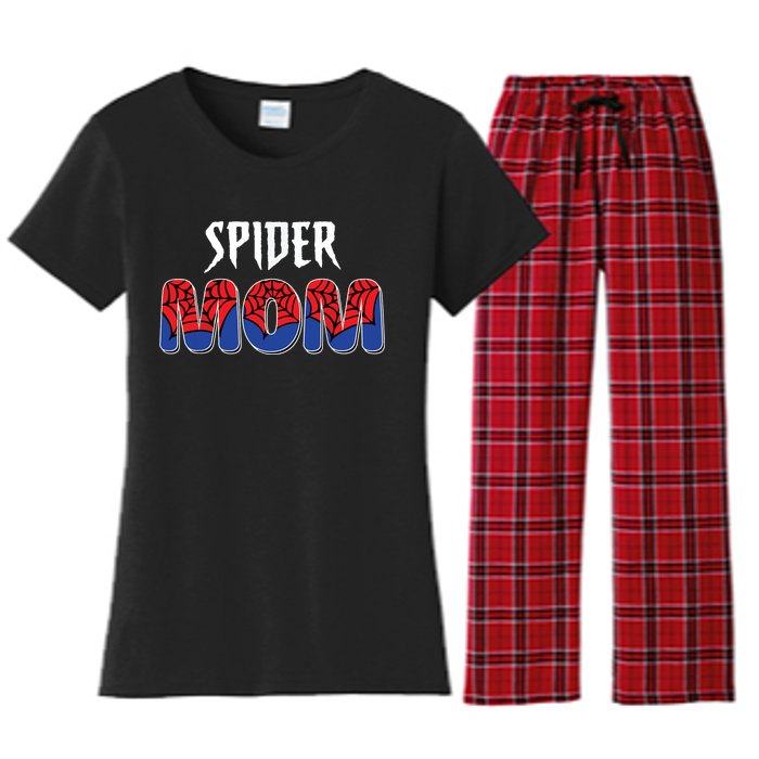 Funny Spider Mom For Women Girl Love Women's Flannel Pajama Set