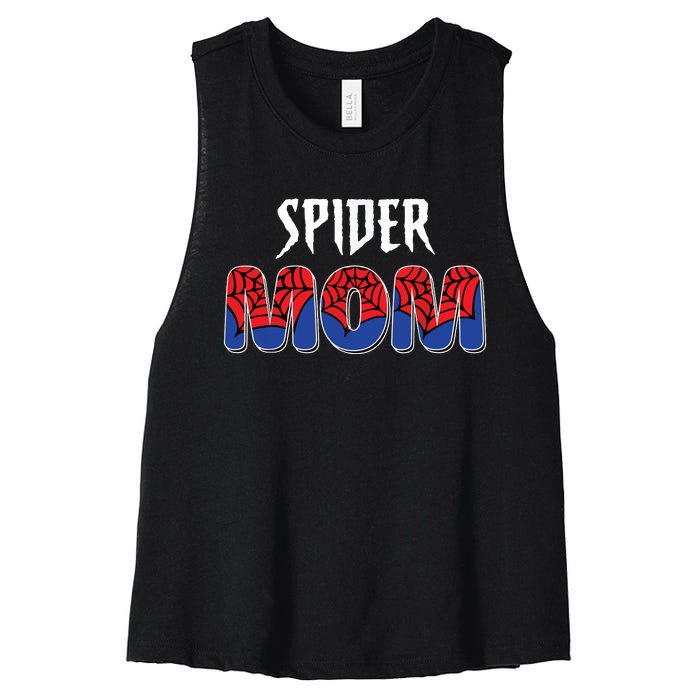 Funny Spider Mom For Women Girl Love Women's Racerback Cropped Tank