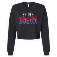 Funny Spider Mom For Women Girl Love Cropped Pullover Crew