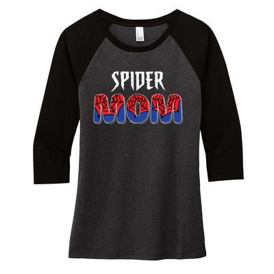 Funny Spider Mom For Women Girl Love Women's Tri-Blend 3/4-Sleeve Raglan Shirt