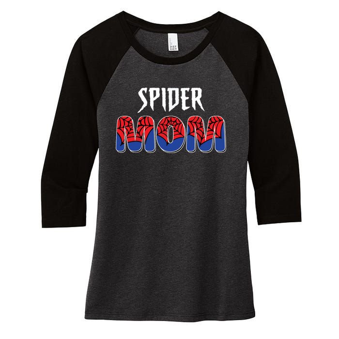 Funny Spider Mom For Women Girl Love Women's Tri-Blend 3/4-Sleeve Raglan Shirt