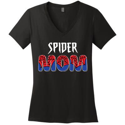 Funny Spider Mom For Women Girl Love Women's V-Neck T-Shirt