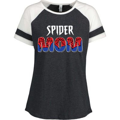 Funny Spider Mom For Women Girl Love Enza Ladies Jersey Colorblock Tee