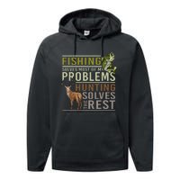 Fishing Solves Most Of My Problems Hunting Performance Fleece Hoodie