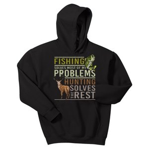 Fishing Solves Most Of My Problems Hunting Kids Hoodie