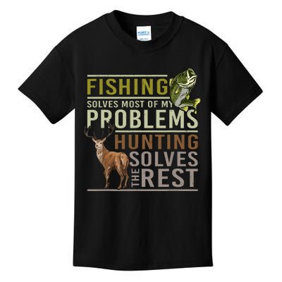 Fishing Solves Most Of My Problems Hunting Kids T-Shirt