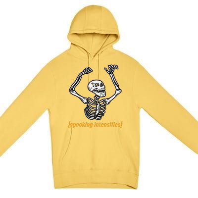 Funny Skeleton Meme Spooking Intensifies Spooky Halloween Premium Pullover Hoodie