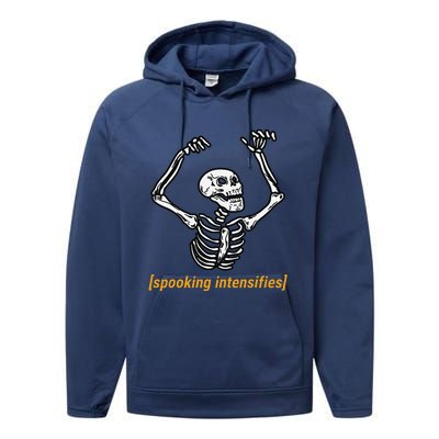 Funny Skeleton Meme Spooking Intensifies Spooky Halloween Performance Fleece Hoodie