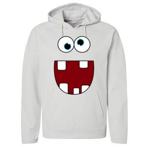 Funny Silly Monster Face Smiling Easy Halloween Costume Performance Fleece Hoodie