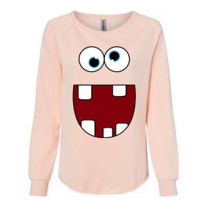 Funny Silly Monster Face Smiling Easy Halloween Costume Womens California Wash Sweatshirt