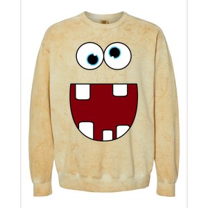 Funny Silly Monster Face Smiling Easy Halloween Costume Colorblast Crewneck Sweatshirt