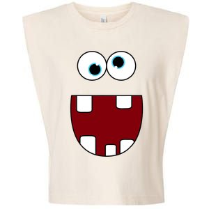 Funny Silly Monster Face Smiling Easy Halloween Costume Garment-Dyed Women's Muscle Tee