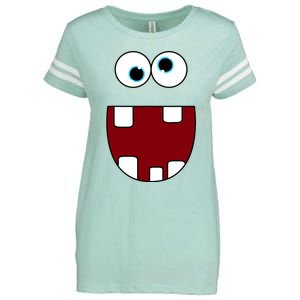 Funny Silly Monster Face Smiling Easy Halloween Costume Enza Ladies Jersey Football T-Shirt