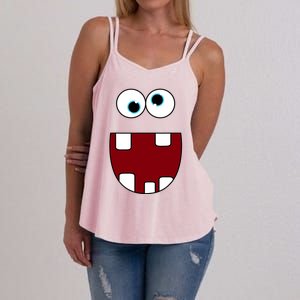 Funny Silly Monster Face Smiling Easy Halloween Costume Women's Strappy Tank