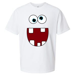 Funny Silly Monster Face Smiling Easy Halloween Costume Sueded Cloud Jersey T-Shirt