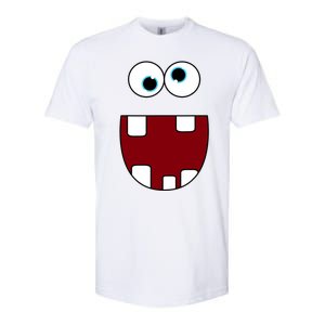 Funny Silly Monster Face Smiling Easy Halloween Costume Softstyle CVC T-Shirt