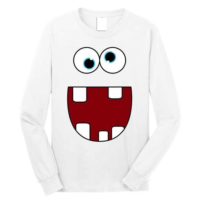 Funny Silly Monster Face Smiling Easy Halloween Costume Long Sleeve Shirt