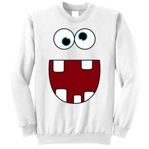 Funny Silly Monster Face Smiling Easy Halloween Costume Sweatshirt