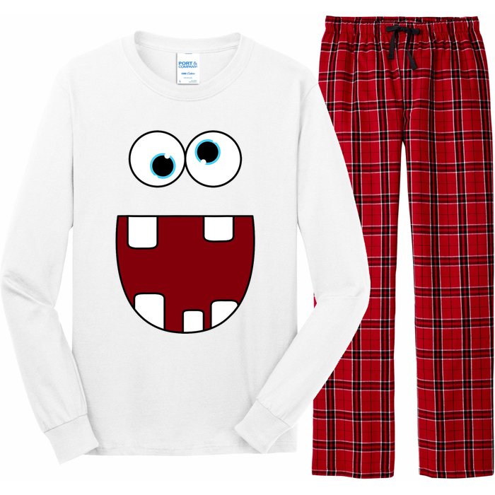 Funny Silly Monster Face Smiling Easy Halloween Costume Long Sleeve Pajama Set