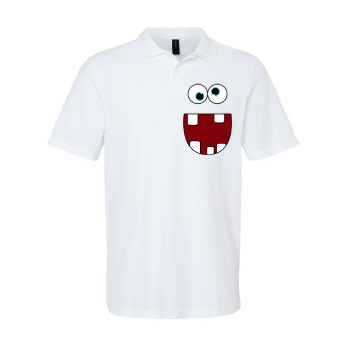 Funny Silly Monster Face Smiling Easy Halloween Costume Softstyle Adult Sport Polo