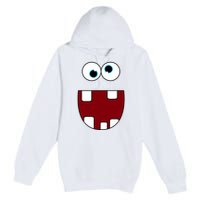 Funny Silly Monster Face Smiling Easy Halloween Costume Premium Pullover Hoodie