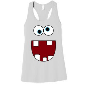 Funny Silly Monster Face Smiling Easy Halloween Costume Women's Racerback Tank