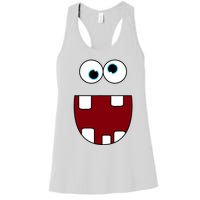 Funny Silly Monster Face Smiling Easy Halloween Costume Women's Racerback Tank