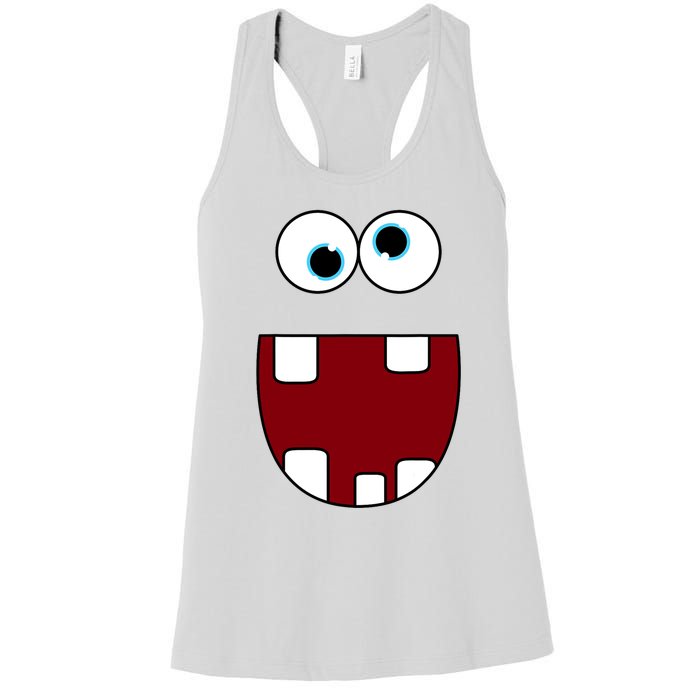 Funny Silly Monster Face Smiling Easy Halloween Costume Women's Racerback Tank