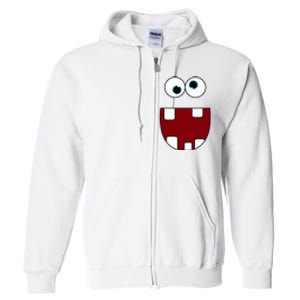 Funny Silly Monster Face Smiling Easy Halloween Costume Full Zip Hoodie