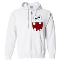 Funny Silly Monster Face Smiling Easy Halloween Costume Full Zip Hoodie