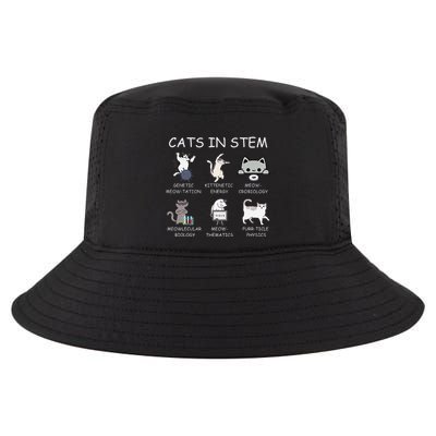 Funny Science Meme Cats In Stem Scientist Nerd Cat Lover Cool Comfort Performance Bucket Hat