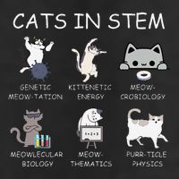 Funny Science Meme Cats In Stem Scientist Nerd Cat Lover 7 Panel Mesh Trucker Snapback Hat