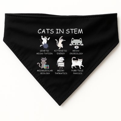 Funny Science Meme Cats In Stem Scientist Nerd Cat Lover USA-Made Doggie Bandana