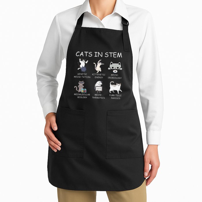 Funny Science Meme Cats In Stem Scientist Nerd Cat Lover Apron