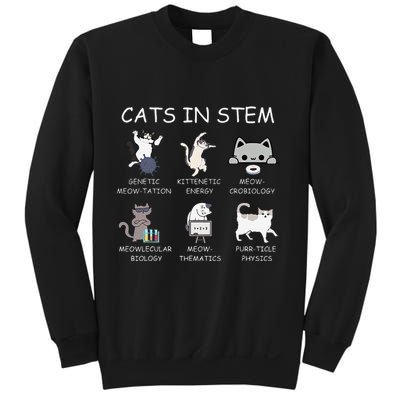 Funny Science Meme Cats In Stem Scientist Nerd Cat Lover Sweatshirt