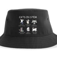 Funny Science Meme Cats In Stem Scientist Nerd Cat Lover Sustainable Bucket Hat