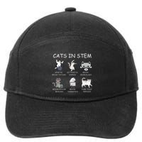Funny Science Meme Cats In Stem Scientist Nerd Cat Lover 7-Panel Snapback Hat