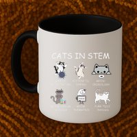 Funny Science Meme Cats In Stem Scientist Nerd Cat Lover Mug