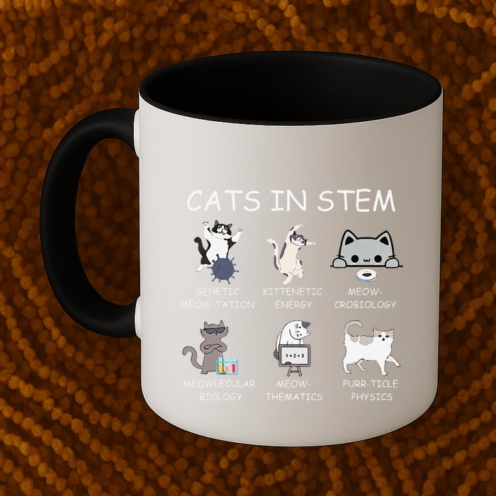 Funny Science Meme Cats In Stem Scientist Nerd Cat Lover Mug