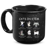 Funny Science Meme Cats In Stem Scientist Nerd Cat Lover 15oz Campfire Ceramic Mug