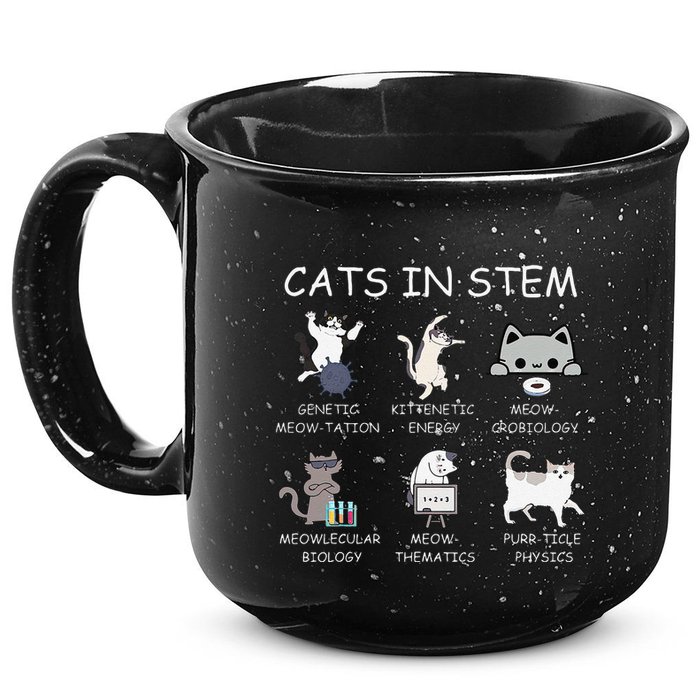 Funny Science Meme Cats In Stem Scientist Nerd Cat Lover 15oz Campfire Ceramic Mug