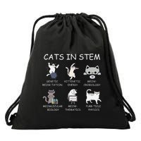 Funny Science Meme Cats In Stem Scientist Nerd Cat Lover Drawstring Bag