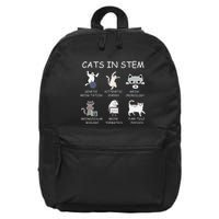 Funny Science Meme Cats In Stem Scientist Nerd Cat Lover 16 in Basic Backpack