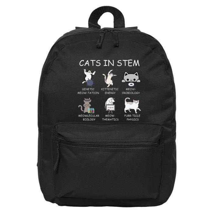 Funny Science Meme Cats In Stem Scientist Nerd Cat Lover 16 in Basic Backpack