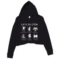 Funny Science Meme Cats In Stem Scientist Nerd Cat Lover Crop Fleece Hoodie