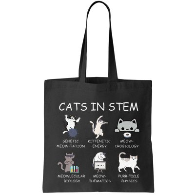 Funny Science Meme Cats In Stem Scientist Nerd Cat Lover Bag